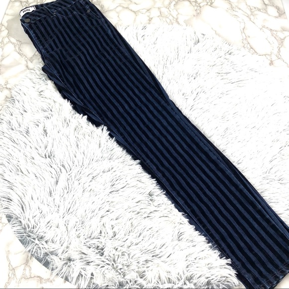 Paige Verduga Ultra Skinny Velvet Flocked Striped Dark Wash Jeans EUC 31 - Picture 4 of 13